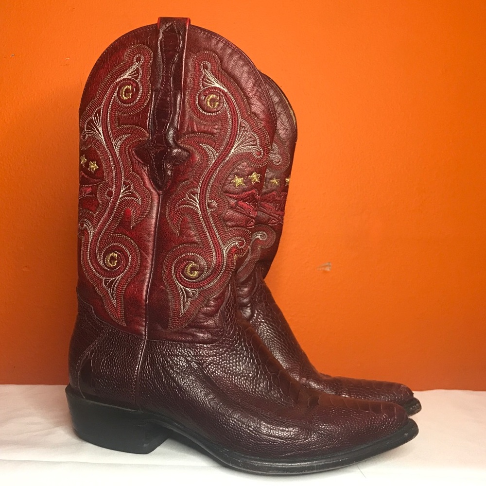 El General red cowboy boots made in mexico